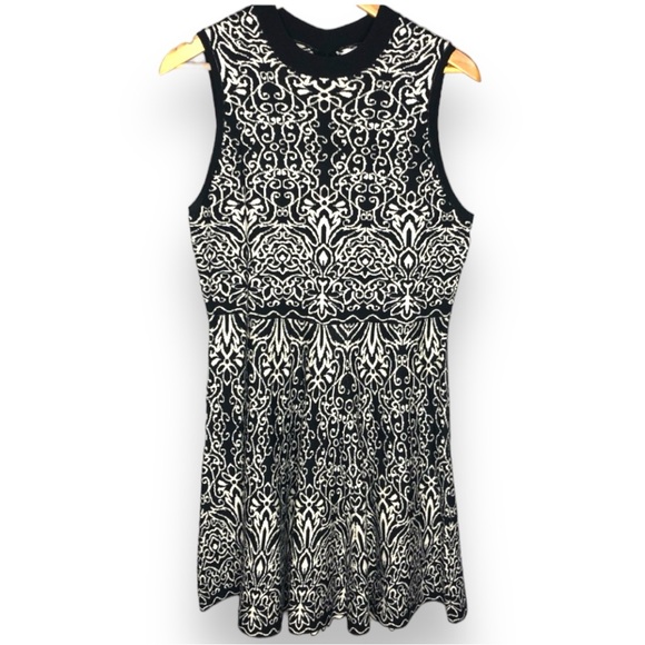 Xhilaration Dresses & Skirts - Xhilaration Black White Aztec Geometric Patterned Knit Dress